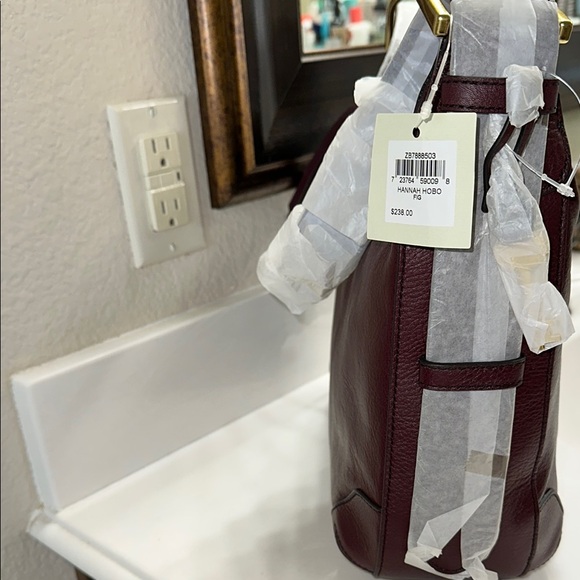 Fossil Women's Burgundy Leather Bag - Picture 5 of 5